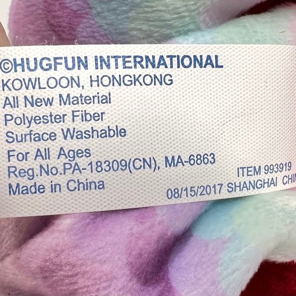 Red Octopus HugFun Plush Multicolor Tentacles 12" Blue Heart - Free Shipping - Picture 7 of 7